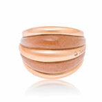 Damiani Spicchi di Luna 18K Rose Gold Diamond Sunstone Dome Ring // Ring Size: 5.75 // Store Display