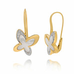 Mimi Milano Freevola 18K Yellow Gold Mother of Pearl + Diamond Drop Earrings // Store Display