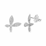 Piero Milano 18K White Gold Diamond Stud Earrings // Store Display