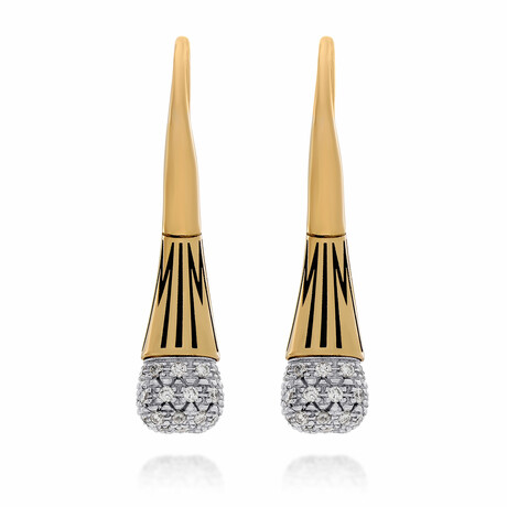 Mimi Milano Tam Tam 18K Gold Diamond Drop Earrings // Store Display