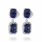 Suzanne Kalan 14K White Gold Lolite + Diamond Drop Earrings // Store Display