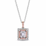 Gregg Ruth 18K Gold White Diamond + Fancy Pink Diamond Pendant Necklace // 18" // Store Display