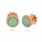 Roberto Coin 18K Rose Gold Lemon Quartz + Diamond Stud Earrings // Store Display