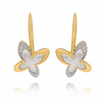 Mimi Milano Freevola 18K Yellow Gold Mother of Pearl + Diamond Drop Earrings // Store Display