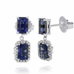 Suzanne Kalan 14K White Gold Lolite + Diamond Drop Earrings // Store Display
