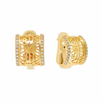 Piero Milano 18K Yellow Gold Diamond Huggie Earrings // Store Display