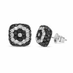 Piero Milano 18K White Gold + Black Diamond Stud Earrings // Store Display