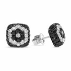 Piero Milano 18K White Gold + Black Diamond Stud Earrings // Store Display
