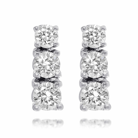 Damiani 18K White Gold Diamond Earrings // Store Display