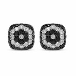 Piero Milano 18K White Gold + Black Diamond Stud Earrings // Store Display