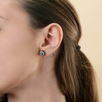 Piero Milano 18K White Gold + Black Diamond Stud Earrings // Store Display