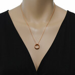 Damiani 18K Rose Gold Diamond Ring Pendant Necklace // 16"-19" // Store Display
