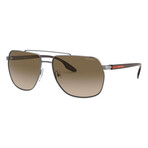 Men's Linea Rossa PS-55VS-5AV1X1 Sunglasses // Gunmetal + Brown Gradient