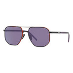 Men's Fashion PR-59YS-11B05Q Sunglasses // Black + Orange + Violet Mirror Internal Silver