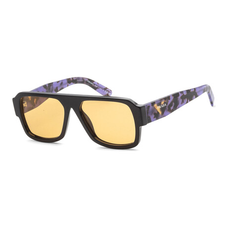 Men's Fashion PR22YS-1AB0B7-56 Sunglasses // Black + Yellow