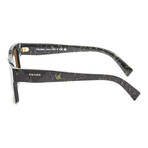 Men's Fashion PR-19WS-19D01T Sunglasses // Black-Yellow Marble + Dark Brown