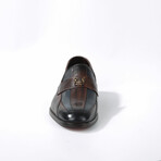 Lysander Wood Texture Loafer // Brown + Dark Blue (Euro: 44)