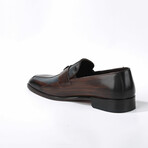 Lysander Wood Texture Loafer // Brown + Dark Blue (Euro: 44)