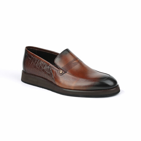 Poe Textured Dress Shoe // Brown + Black (Euro: 39)