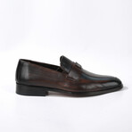 Lysander Wood Texture Loafer // Brown + Dark Blue (Euro: 44)
