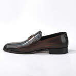Lysander Wood Texture Loafer // Brown + Dark Blue (Euro: 44)
