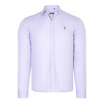 Placket Detail Button Down Shirt // Lilac (S)