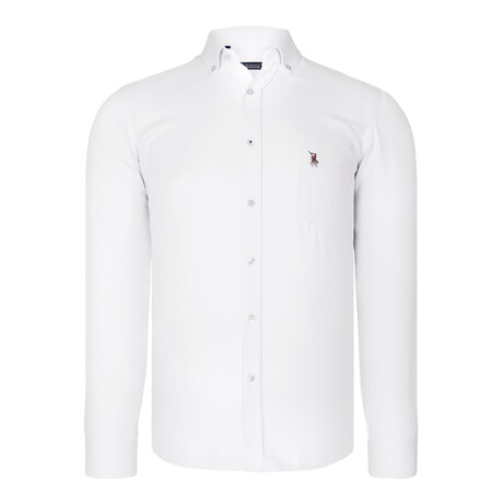 Front Pocket with Logo Button-Up // White (S)