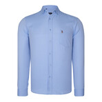 Front Pocket with Logo Button-Up // Blue (S)