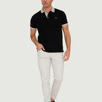 Brussels Short Sleeve Polo Shirt // Black + Gray Melange (S)