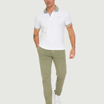 Brussels Short Sleeve Polo Shirt // Off White + Gray Melange (S)