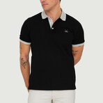 Brussels Short Sleeve Polo Shirt // Black + Gray Melange (S)