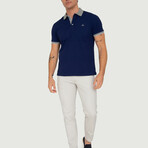 Brussels Short Sleeve Polo Shirt // Marine + Gray Melange (L)