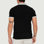 Brussels Short Sleeve Polo Shirt // Black + Gray Melange (S)