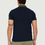 Brussels Short Sleeve Polo Shirt // Navy + Dark Green (S)