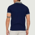 Brussels Short Sleeve Polo Shirt // Marine + Gray Melange (L)