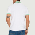 Brussels Short Sleeve Polo Shirt // Off White + Mint Green (S)