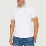 Brussels Short Sleeve Polo Shirt // Off White + Mint Green (S)