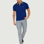 Brussels Short Sleeve Polo Shirt // Sax + Anthracite (S)