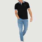 Brussels Short Sleeve Polo Shirt // Black + Blue (S)