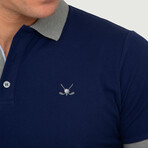 Brussels Short Sleeve Polo Shirt // Marine + Gray Melange (L)