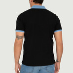 Brussels Short Sleeve Polo Shirt // Black + Blue (S)