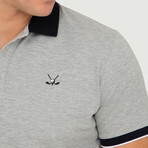 Brussels Short Sleeve Polo Shirt // Gray Melange + Black (S)