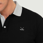 Brussels Short Sleeve Polo Shirt // Black + Gray Melange (S)