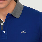 Brussels Short Sleeve Polo Shirt // Sax + Anthracite (S)