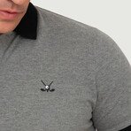 Brussels Short Sleeve Polo Shirt // Anthracite Melange + Black (S)