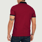 Brussels Short Sleeve Polo Shirt // Bordeaux + Navy (L)