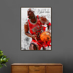 Michael Jordan Basketball (16"L x 20"H Art Block Framed)