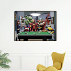 Afterhours: Marvel Superheroes Relax Playing Pool (20"L x 16"H Art Block Framed)