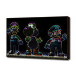 Luigi-Yoschi-Mario (20"L x 16"H Art Block Framed)