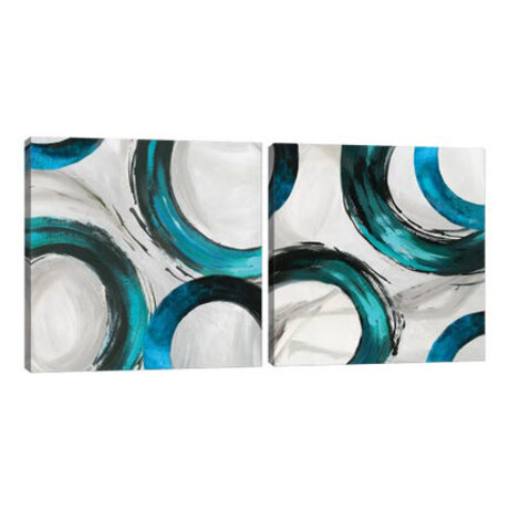 Teal Ring Diptych // Tom Reeves (20"L x 40"W x 1.5"H)